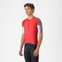 CASTELLI MEN'S ENTRATA 6 JERSEY RED/SMOKY GRAY-SILVER GRAY